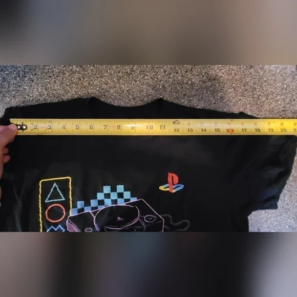 "Vintage Playstation 1994" Size Medium Black Short Sleeve Cotton T-Shirt ©️ 2021 - Picture 7 of 7